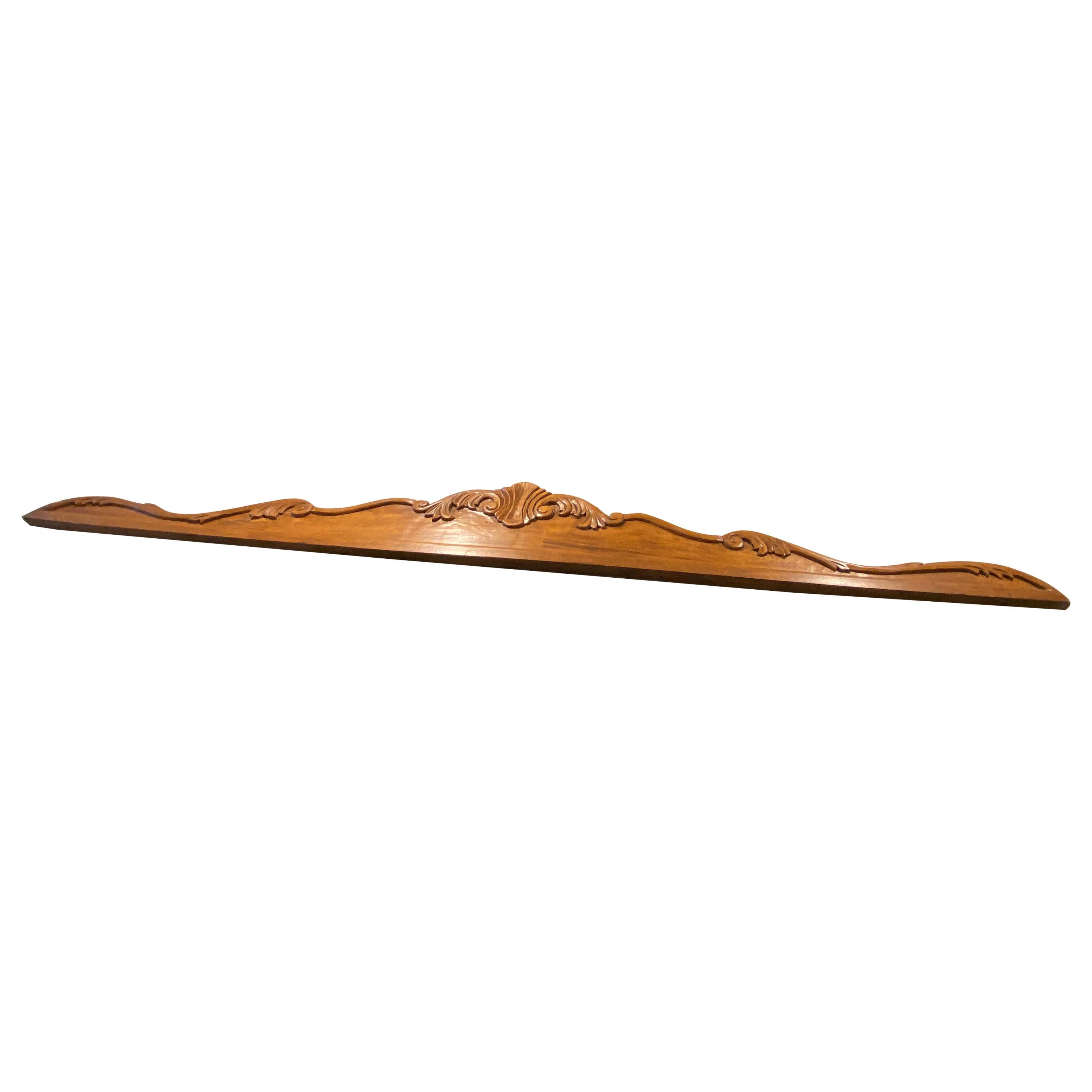 Antique French Wood Pediment Architectural Accent For Sale