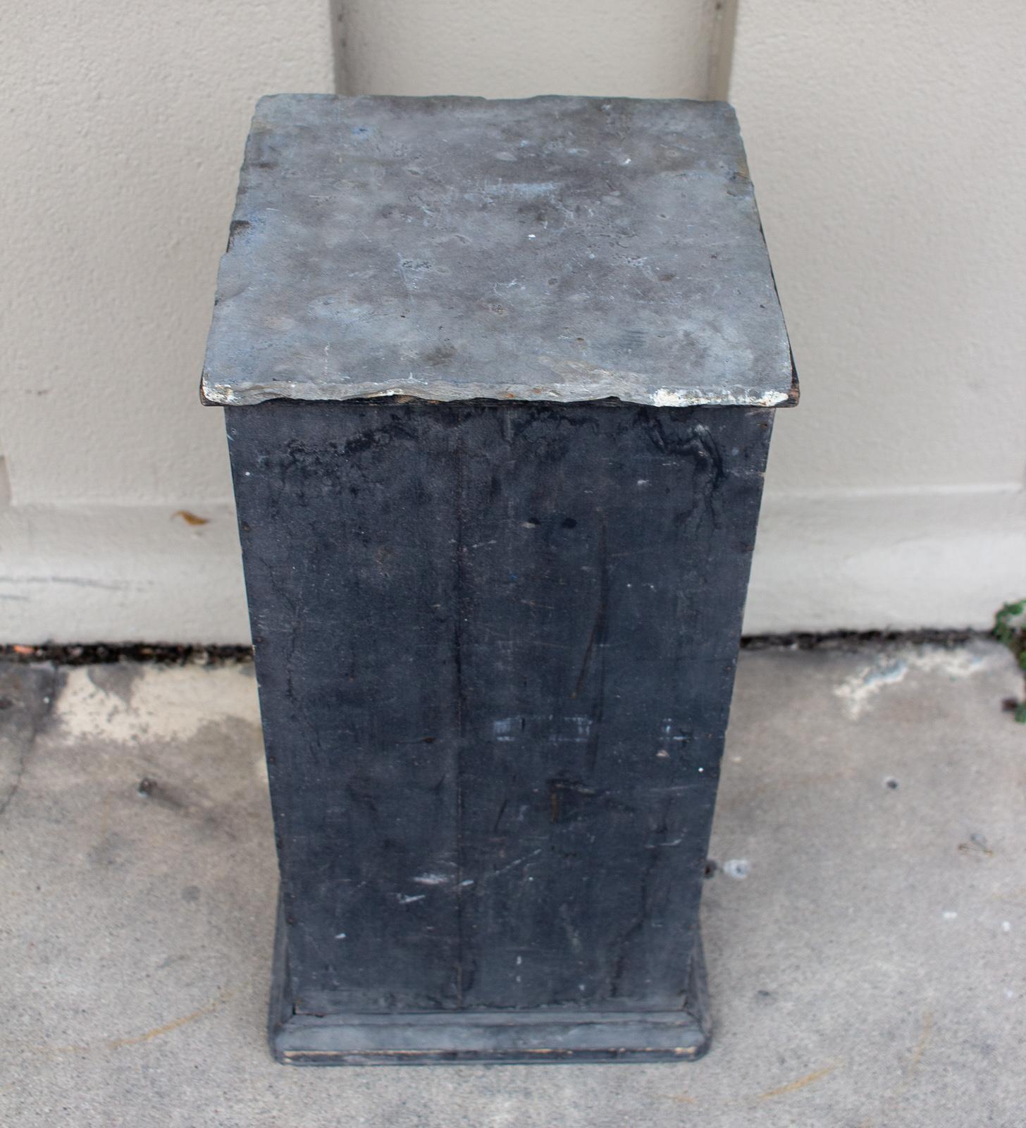 Painted Antique French Wood & Slate Pedestal found in France