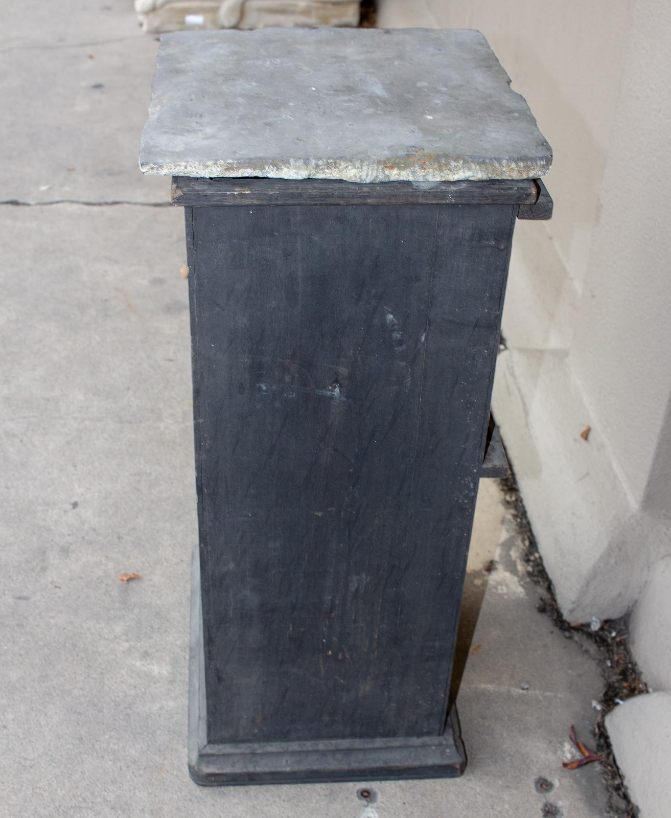 Antique French Wood & Slate Pedestal found in France 1