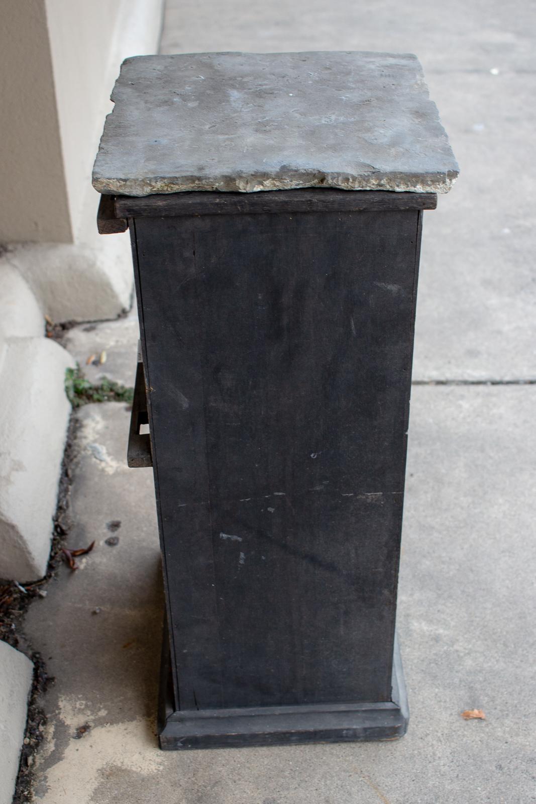Antique French Wood & Slate Pedestal found in France 2