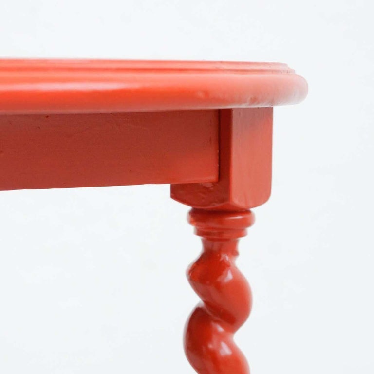 Antique French Wood Table Painted in Red, circa 1930 For Sale at 1stDibs