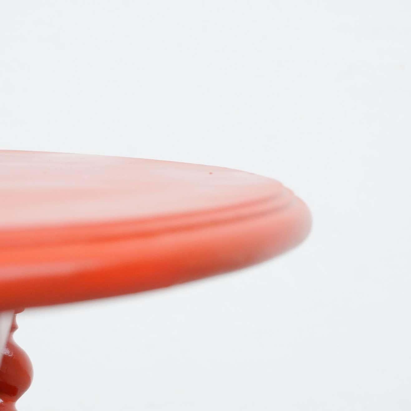 Antique French Wood Table Painted in Red, circa 1930 7