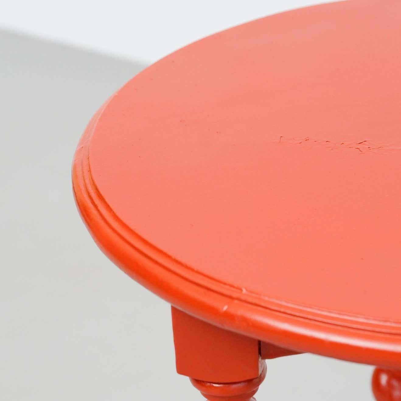 Antique French Wood Table Painted in Red, circa 1930 4