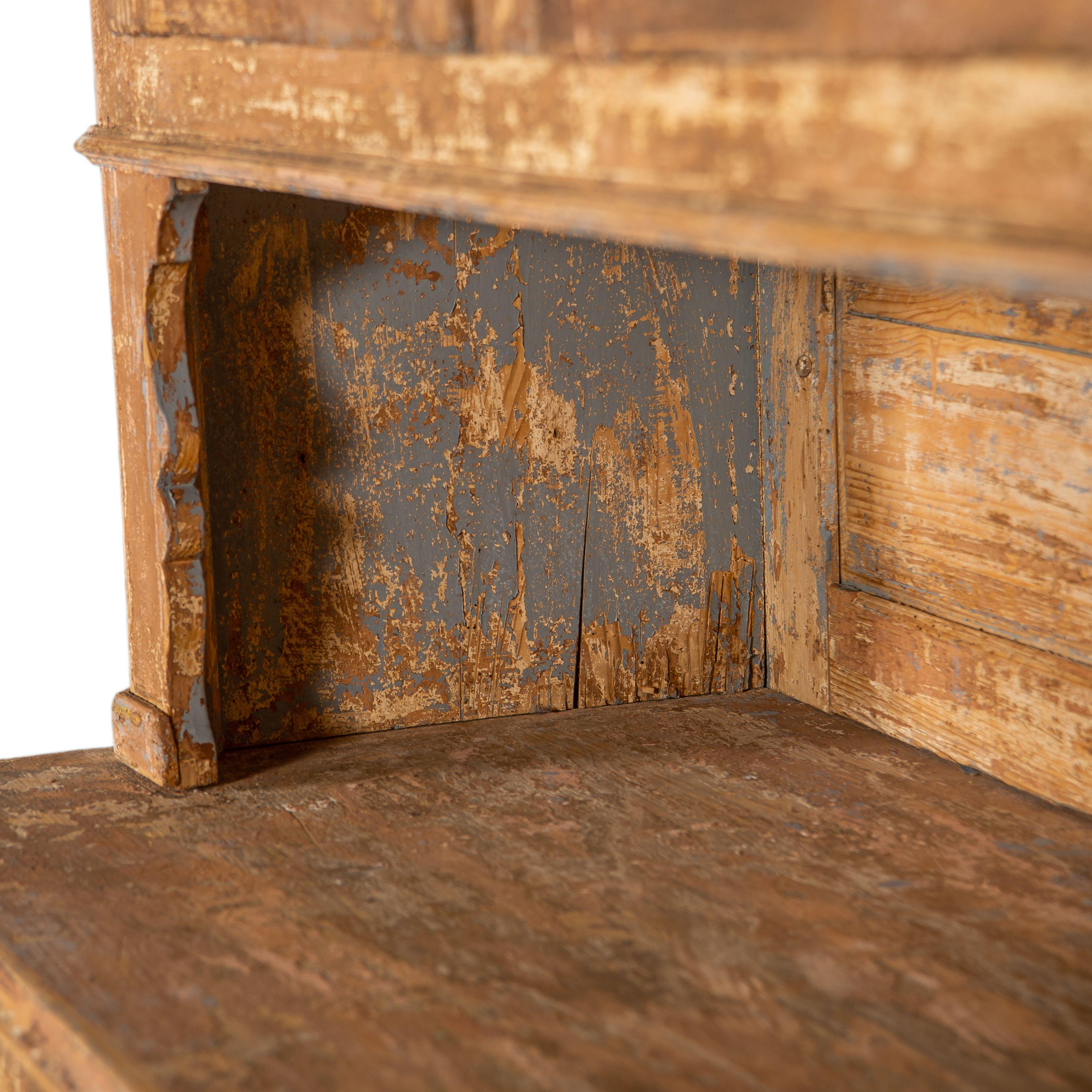 Antique French Wood Two-Piece Cabinet For Sale 4