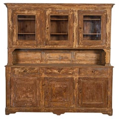 Antique French Wood Two-Piece Cabinet