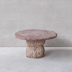 Table basse primitive française d'antiquités en bois et pierre