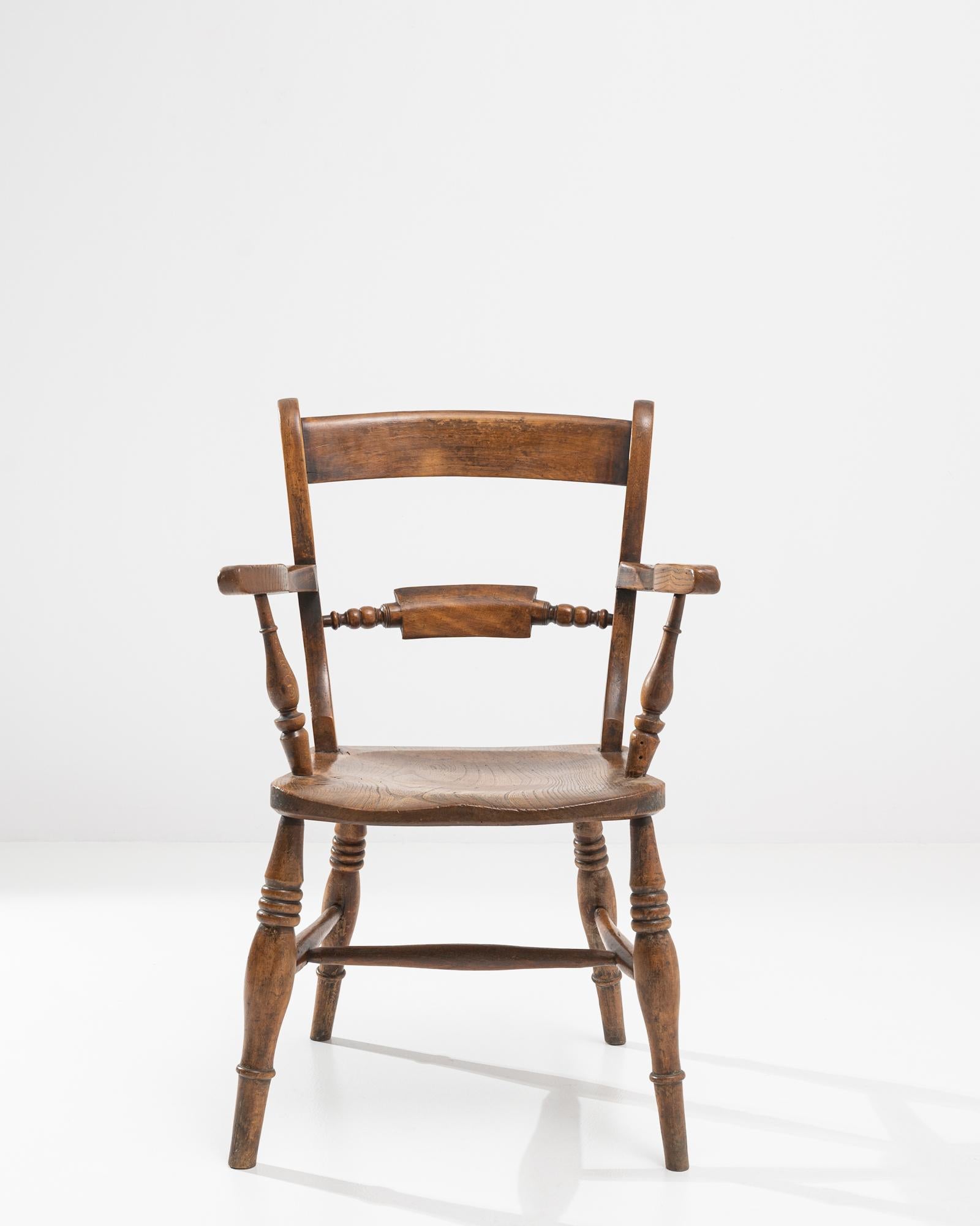 Antique French Wooden armchair For Sale at 1stDibs