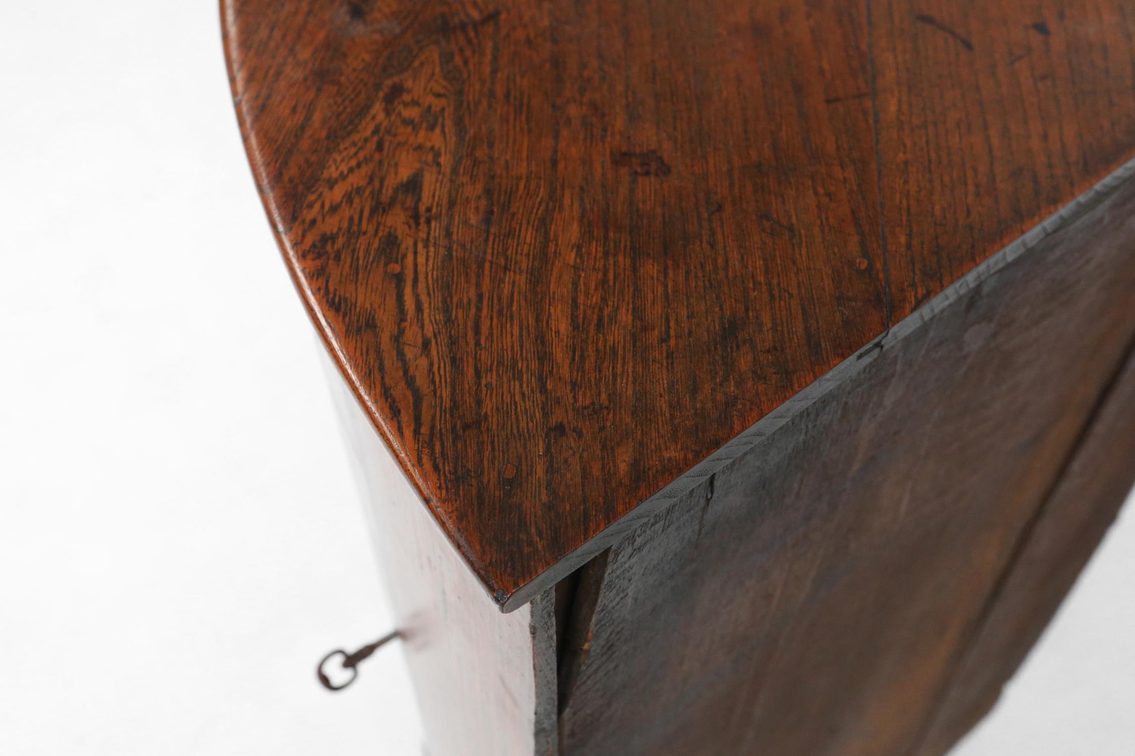Antique French wooden bow front corner cabinet, ca. 1850 7