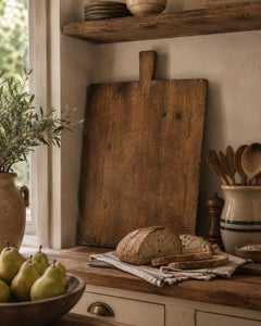 Antique French, tagliere di legno per pane o salumi, XIX secolo