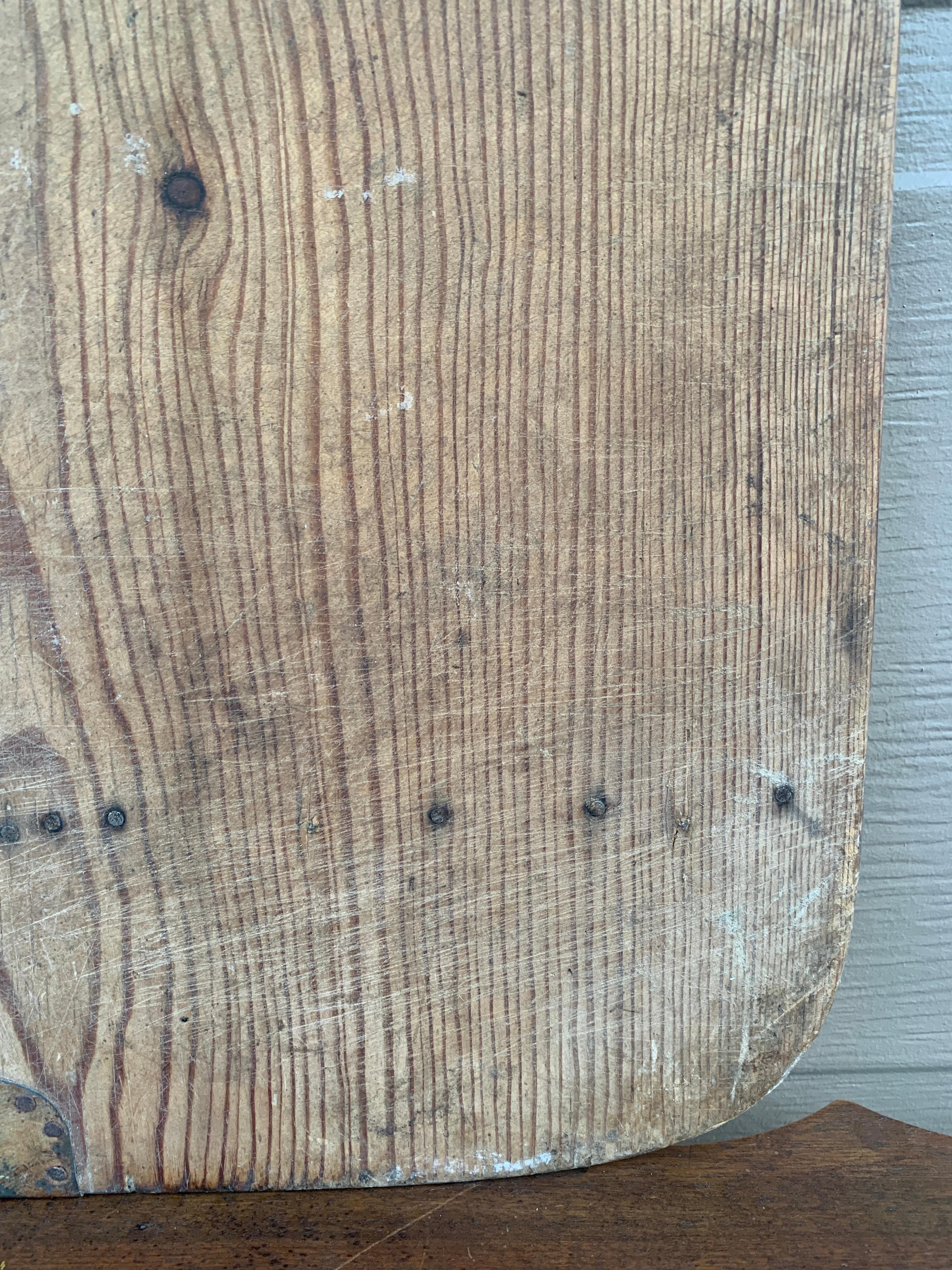 Antique French Wooden Bread Board or Charcuterie Board, 19th Century In Good Condition In Elkhart, IN