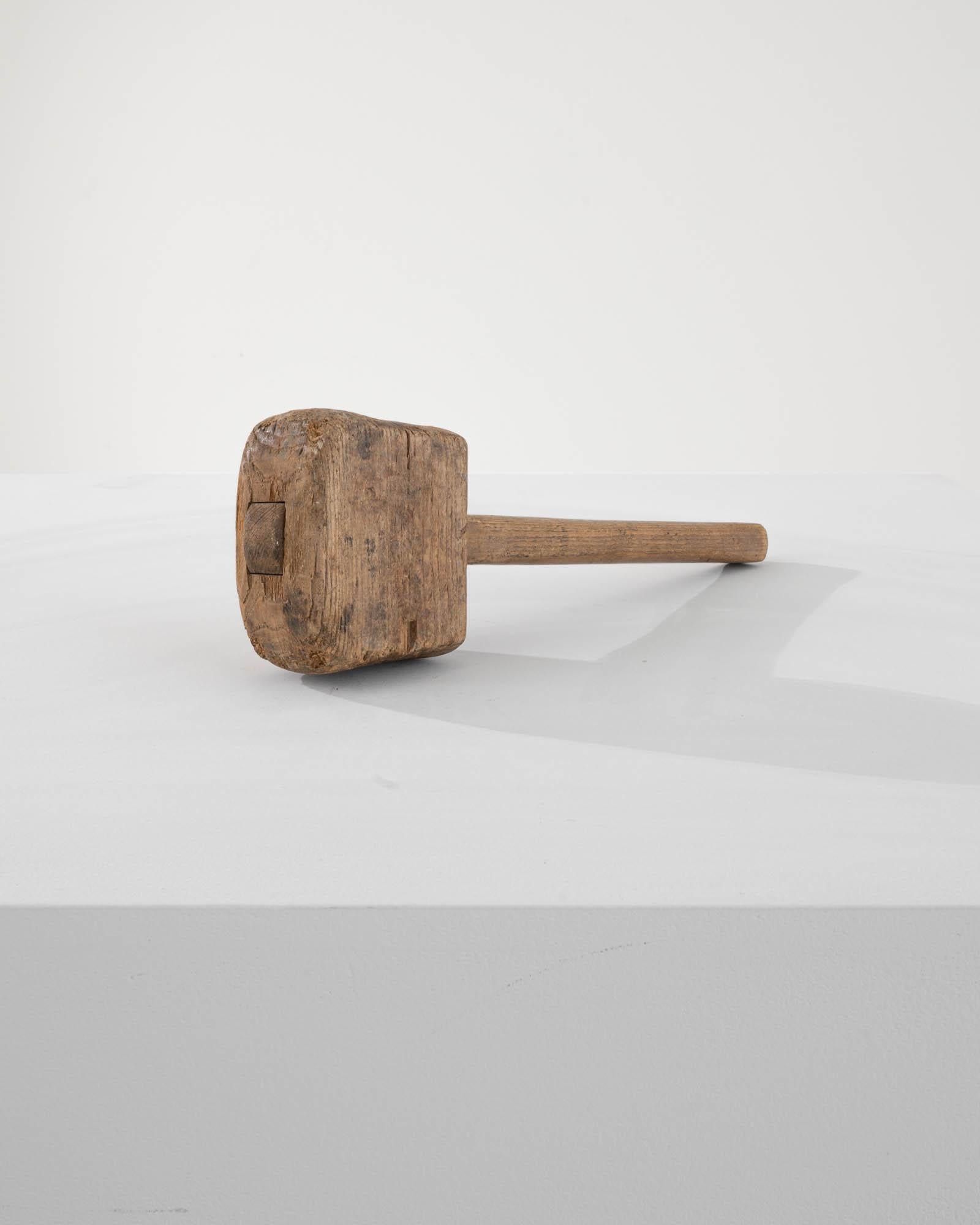 Antique French Wooden Mallet In Good Condition For Sale In High Point, NC
