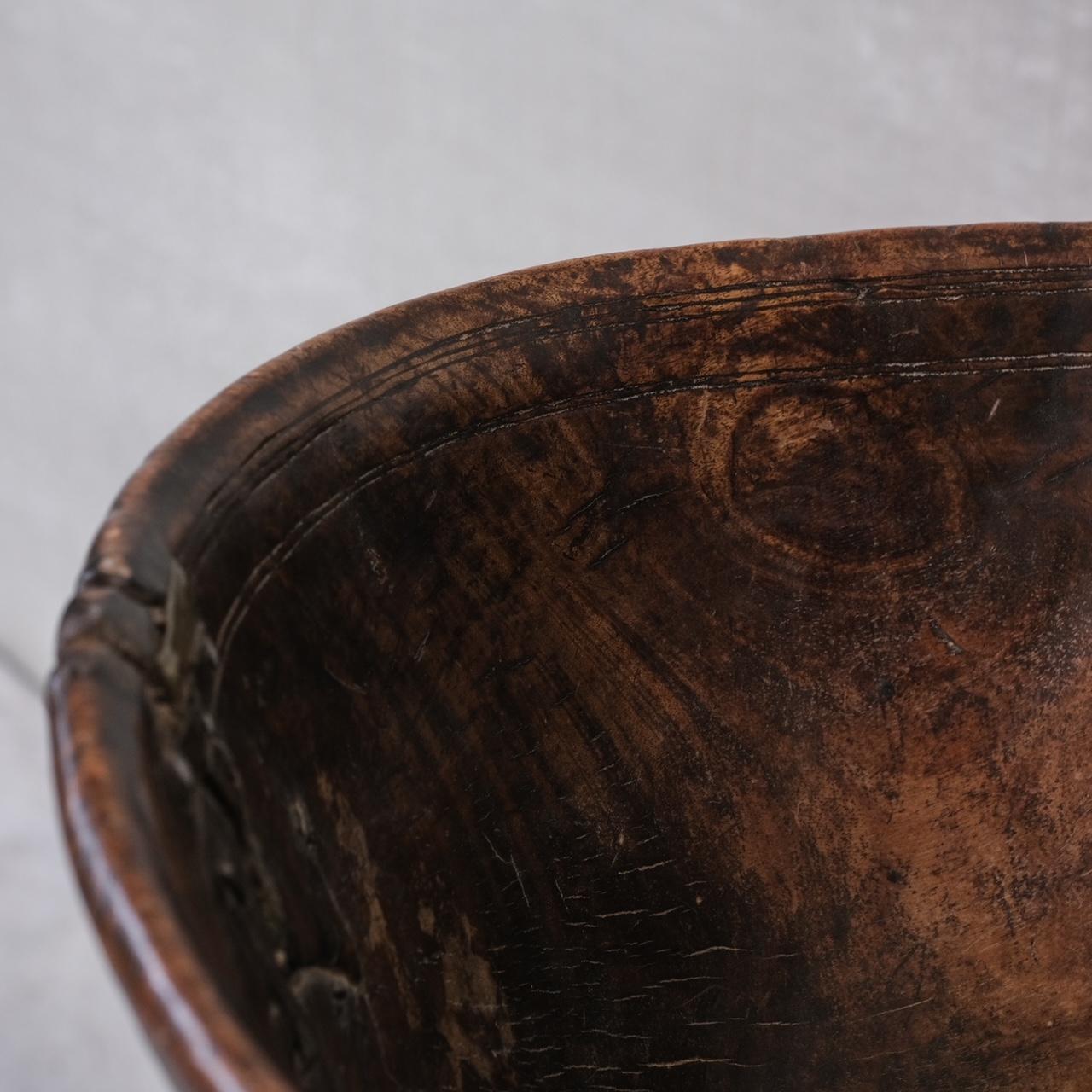 Antique French Wooden Primitive Bowl 1