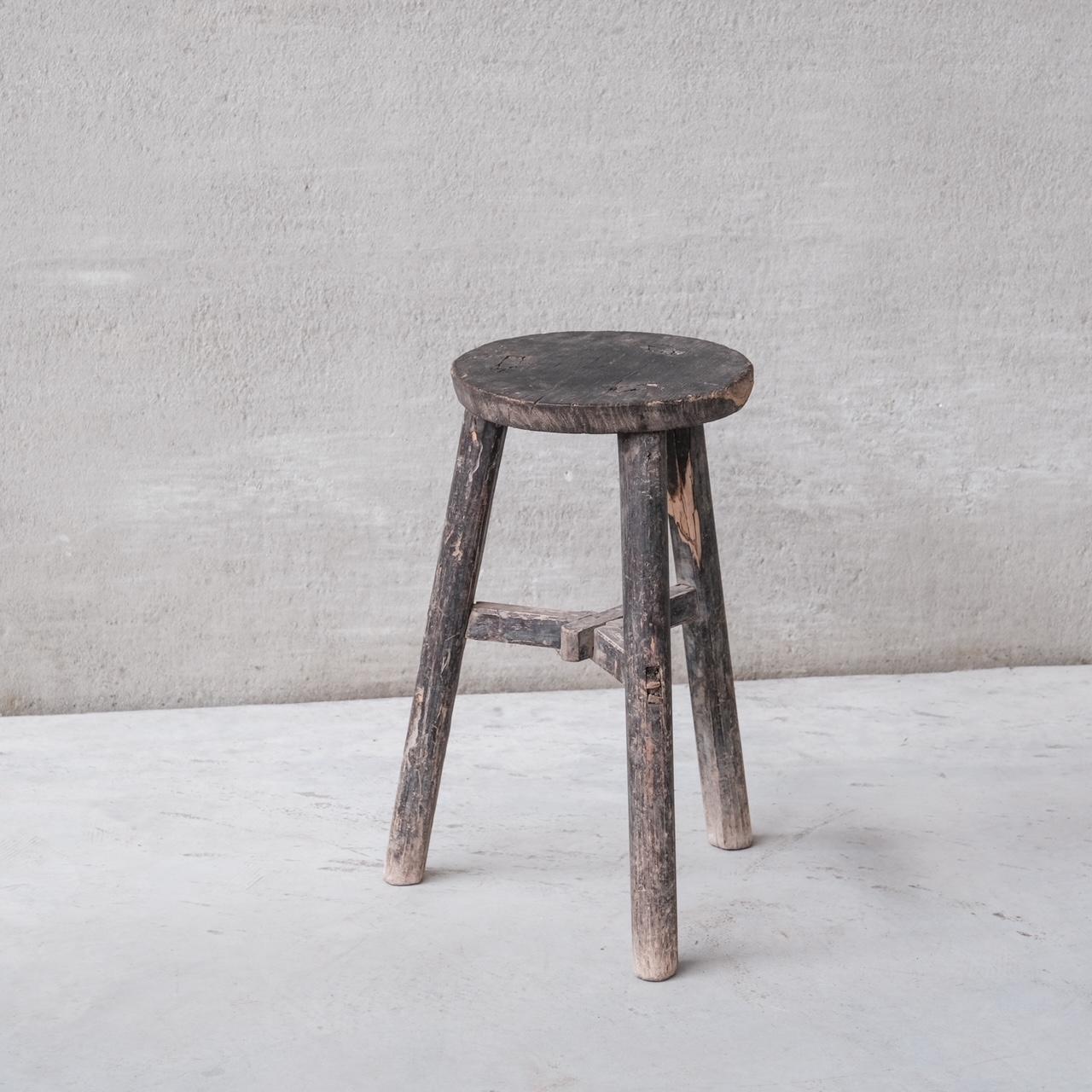 Antique French Wooden Tripod Stool or Side Table In Good Condition In London, GB