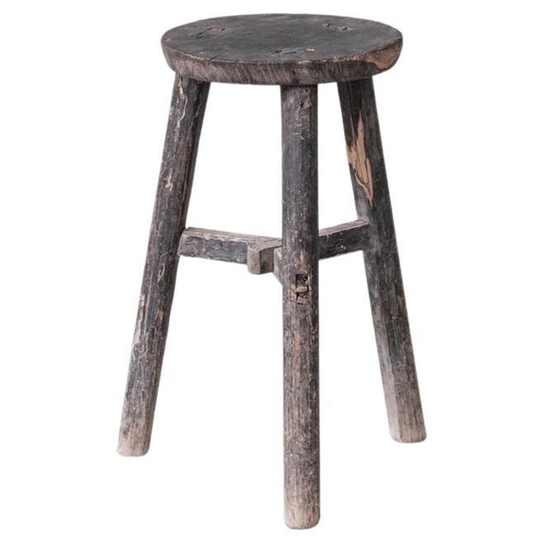 Antique French Wooden Tripod Stool or Side Table For Sale at 1stDibs