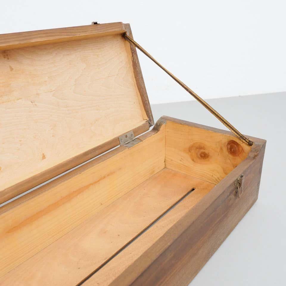 Antiguo cajón baúl francés de madera, circa 1930 3