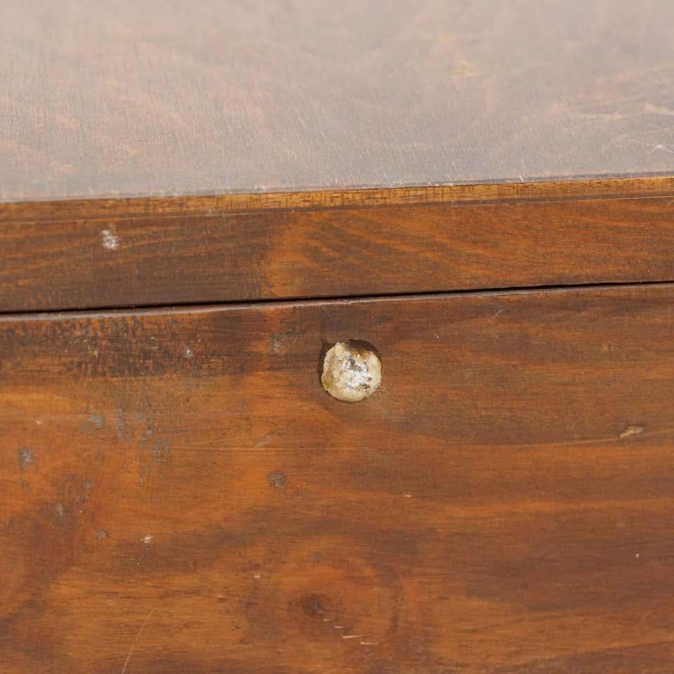 Antiguo cajón baúl francés de madera, circa 1930 8