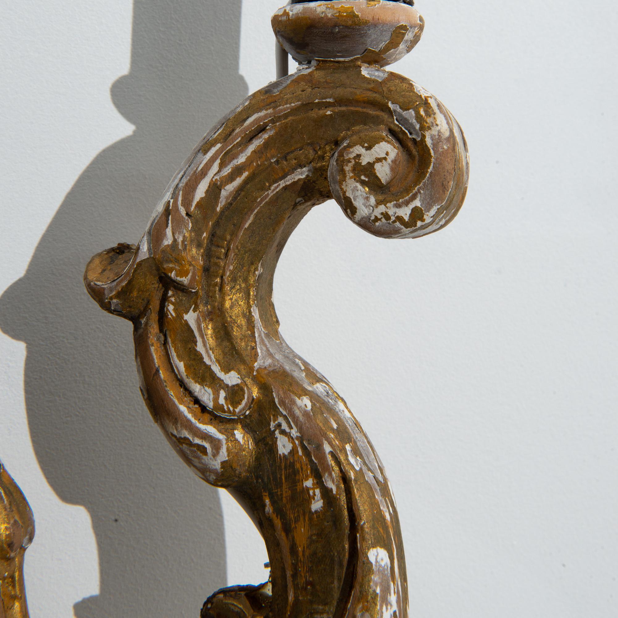 Antique French Wooden Wall Sconces, a Pair 6