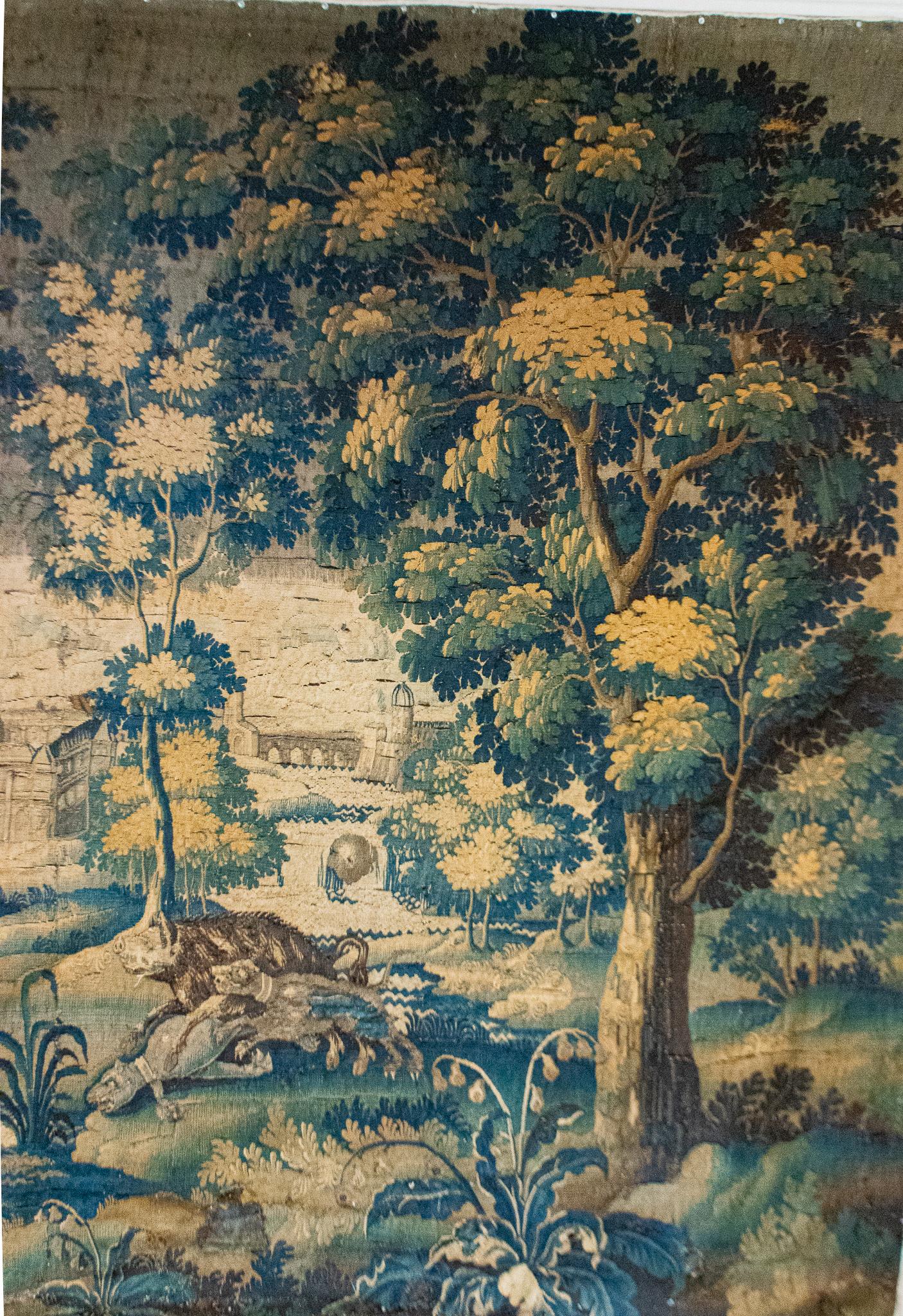 Antique French Wool Aubusson Tapestry In Good Condition In Washington, DC