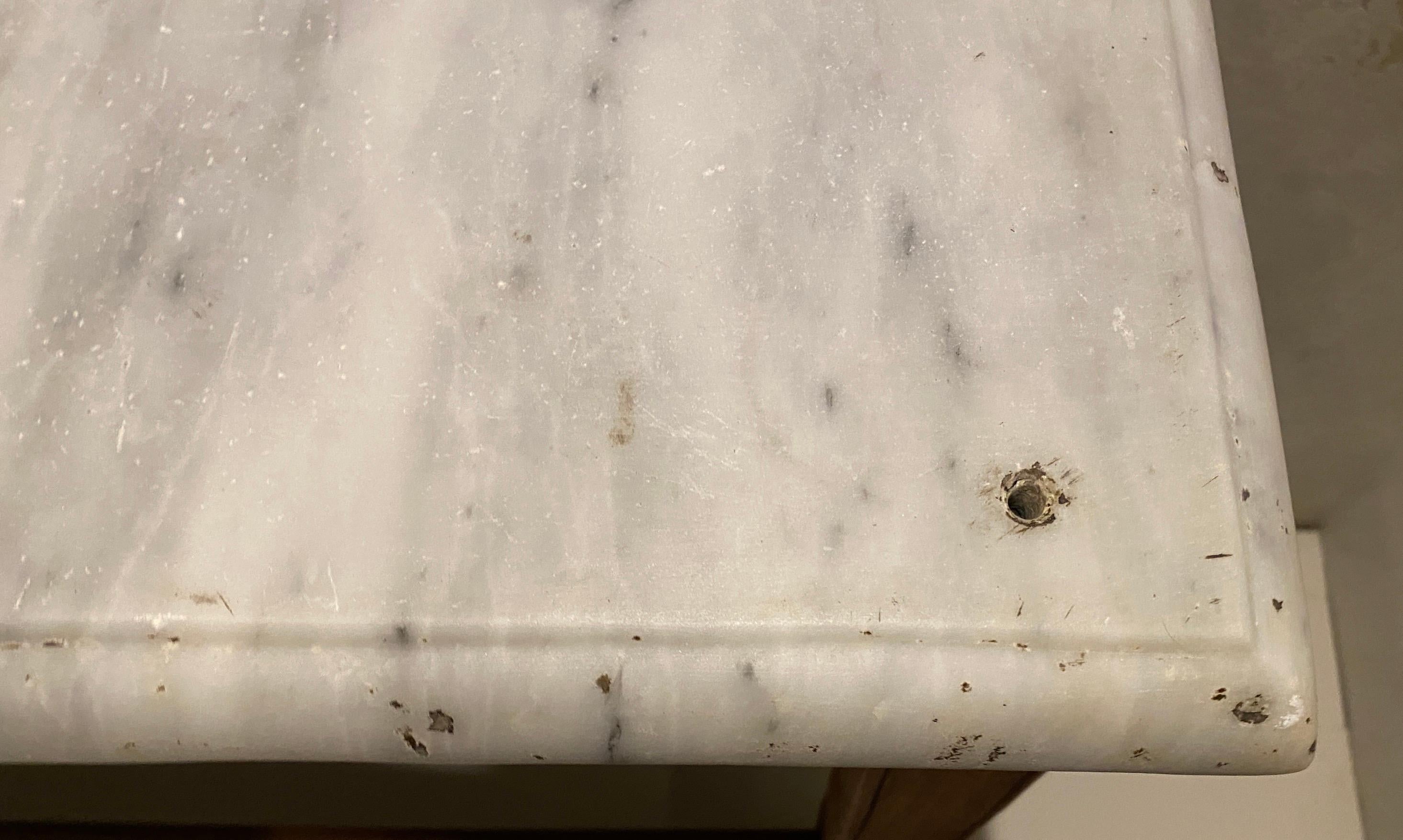 Antique French Tavolo da lavoro o Server con piano in marmo in vendita 10