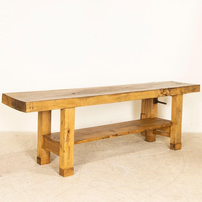 20th Century Antique French Workbench Rustic Console Table