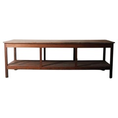 Antique French Workbench Table – Rustic Farmhouse Industrial