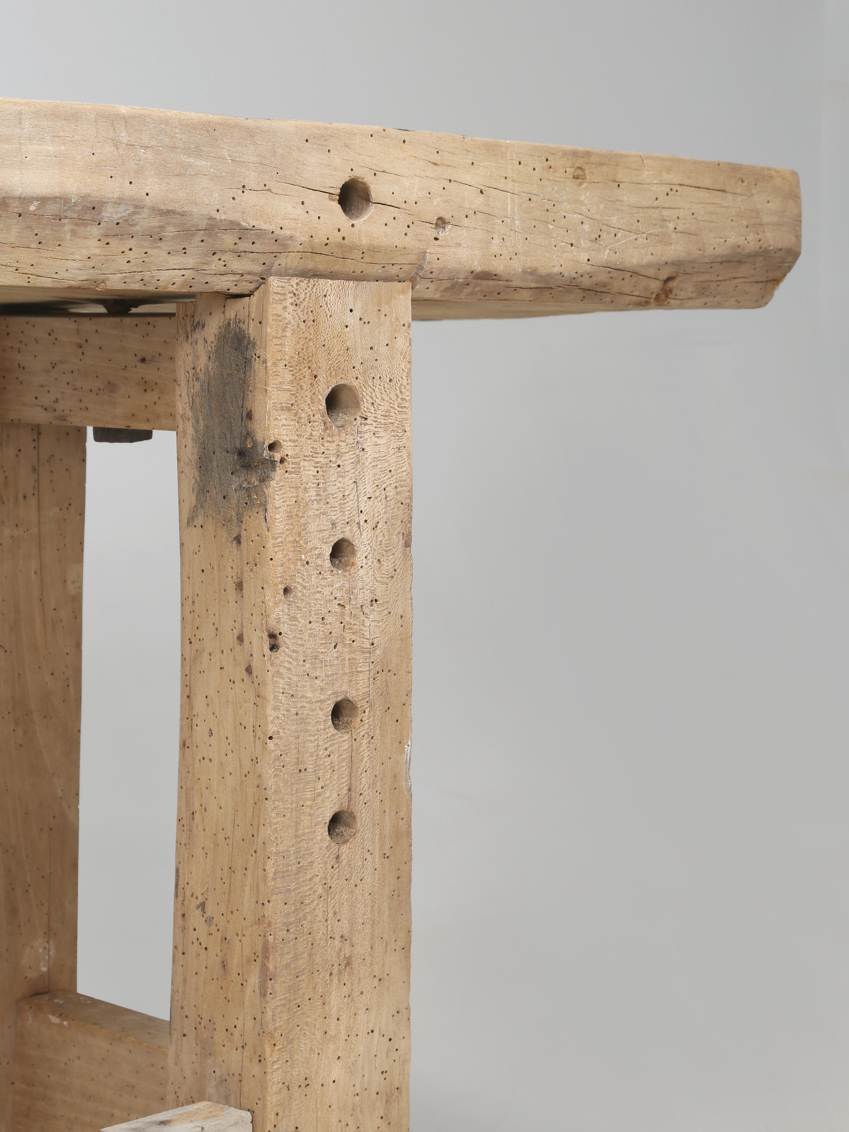 Antique French Workshop Console Table, Narrow Kitchen Island from Toulouse c1900 3