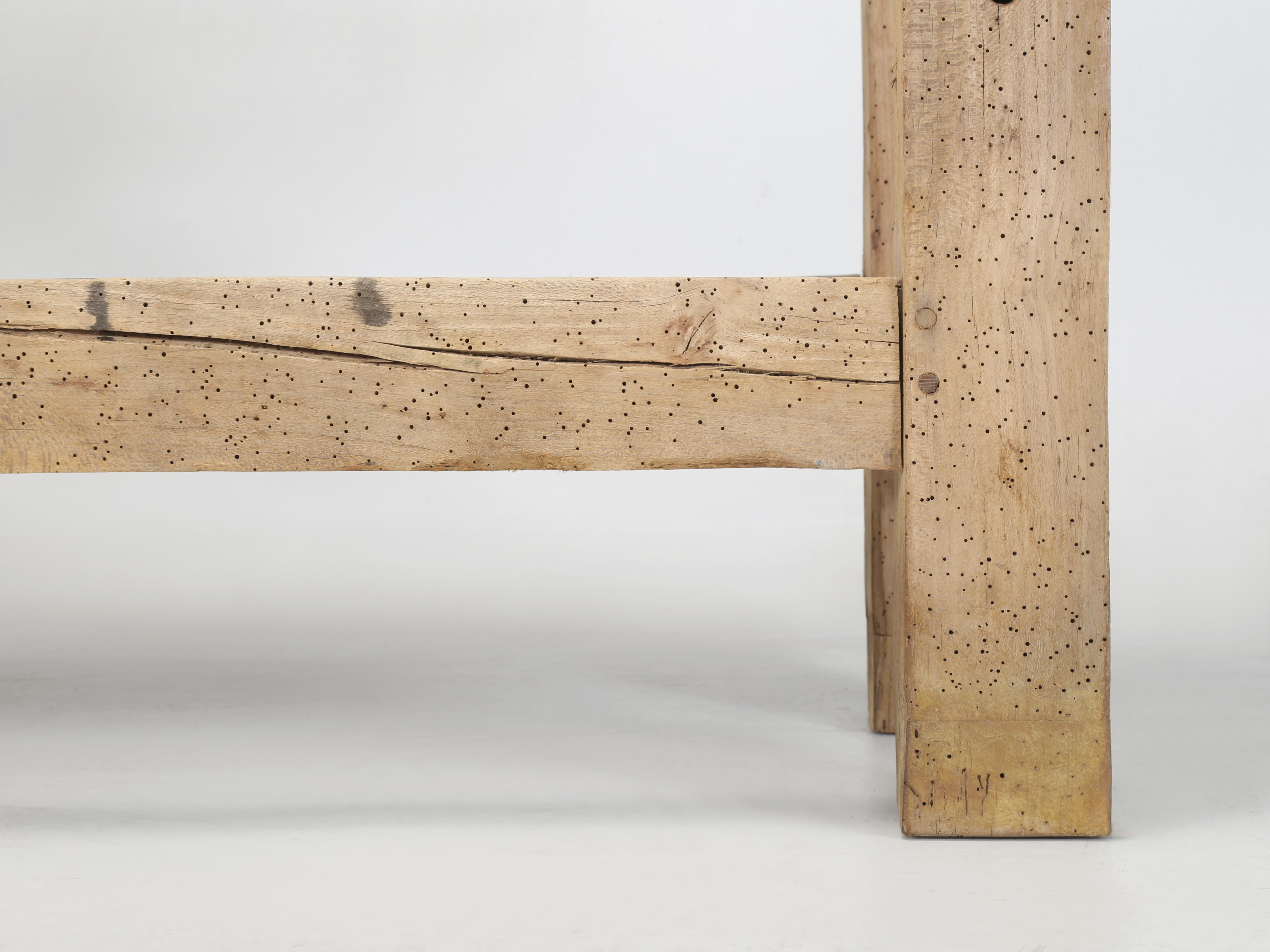 Antique French Workshop Console Table, Narrow Kitchen Island from Toulouse c1900 5
