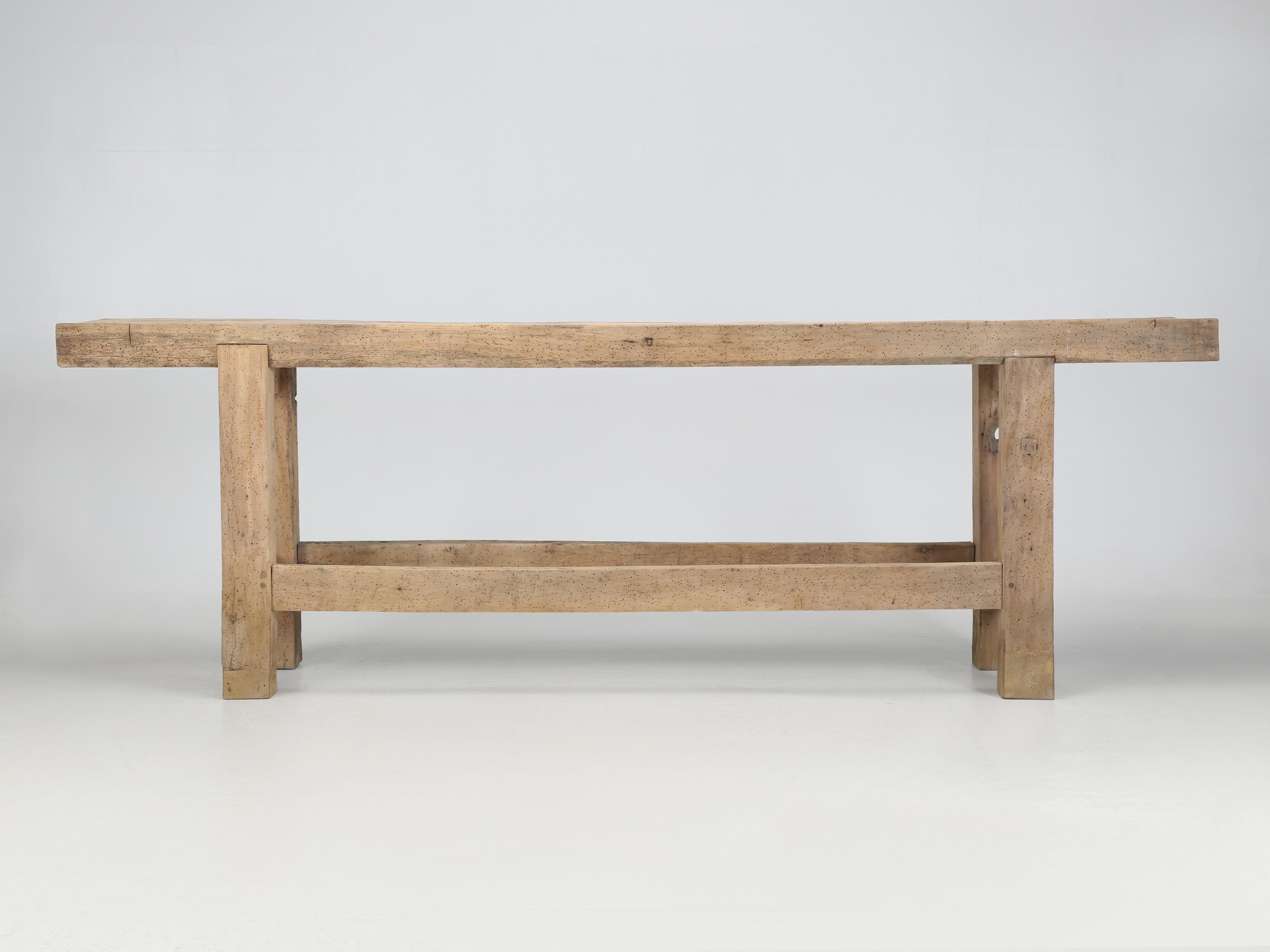 Antique French Workshop Console Table, Narrow Kitchen Island from Toulouse c1900 8