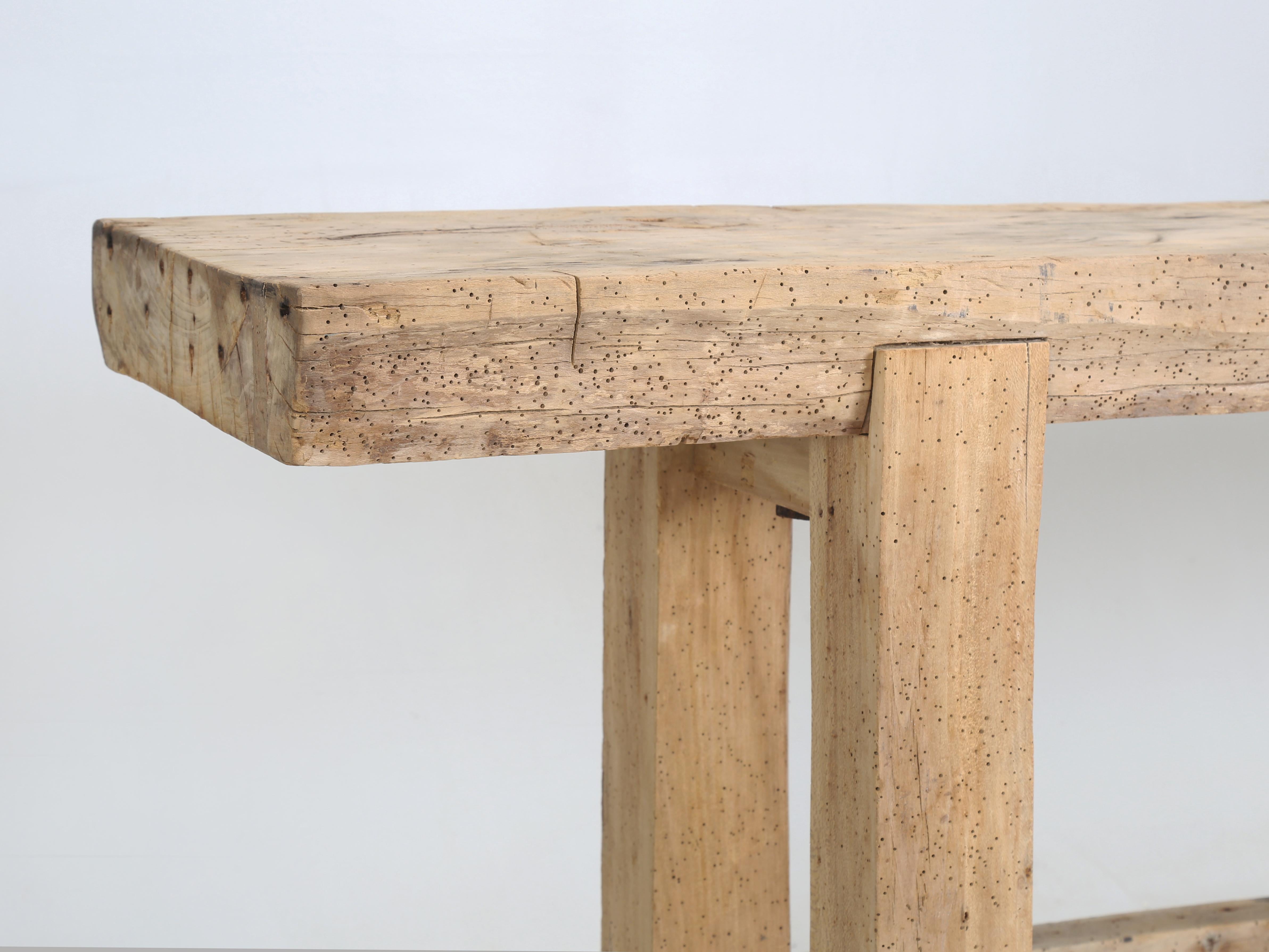 Antique French Workshop Console Table, Narrow Kitchen Island from Toulouse c1900 9