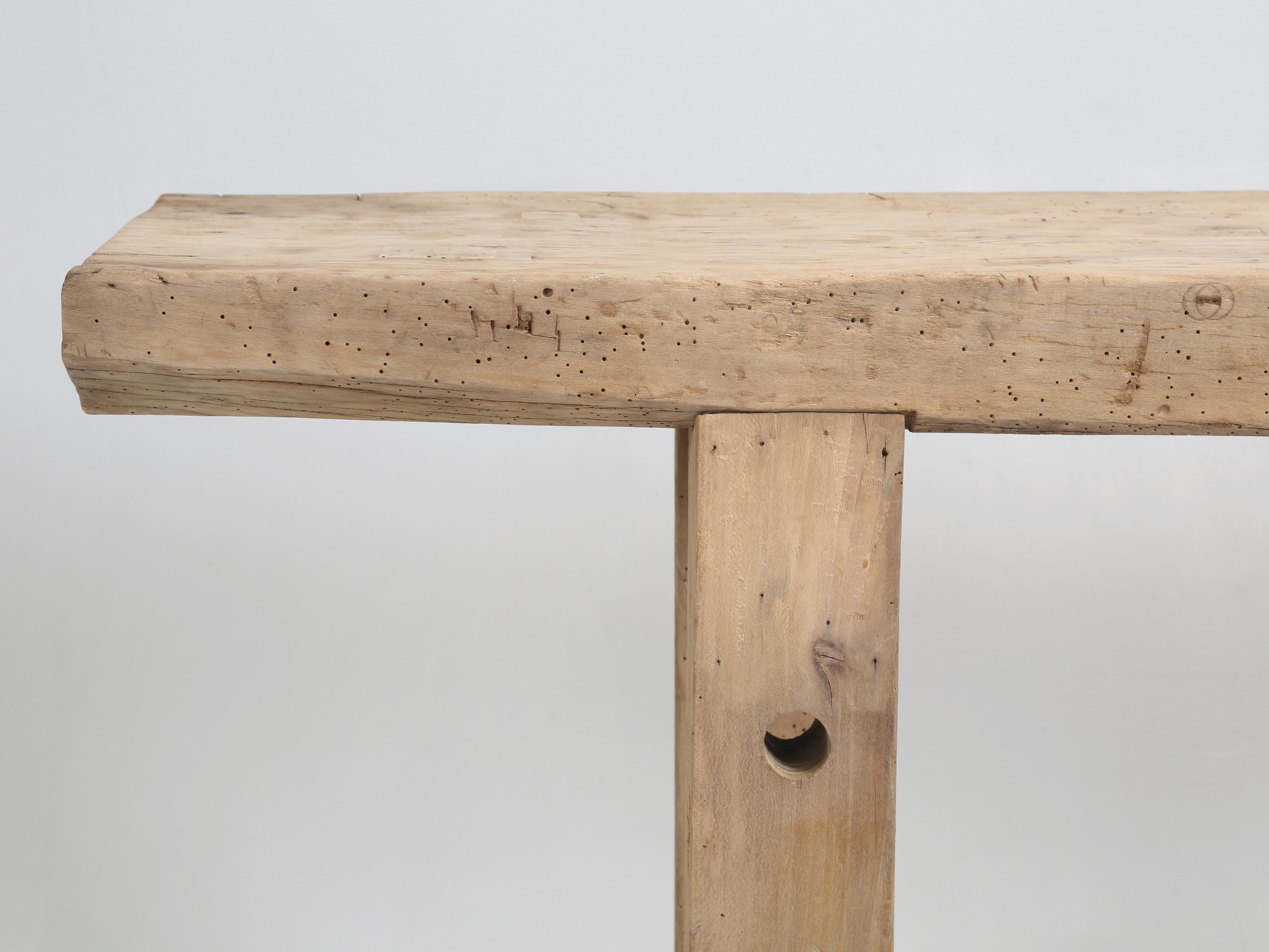Antique French Workshop Console Table, Narrow Kitchen Island from Toulouse c1900 2