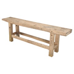 Antique French Workshop Console Table, Narrow Kitchen Island from Toulouse c1900