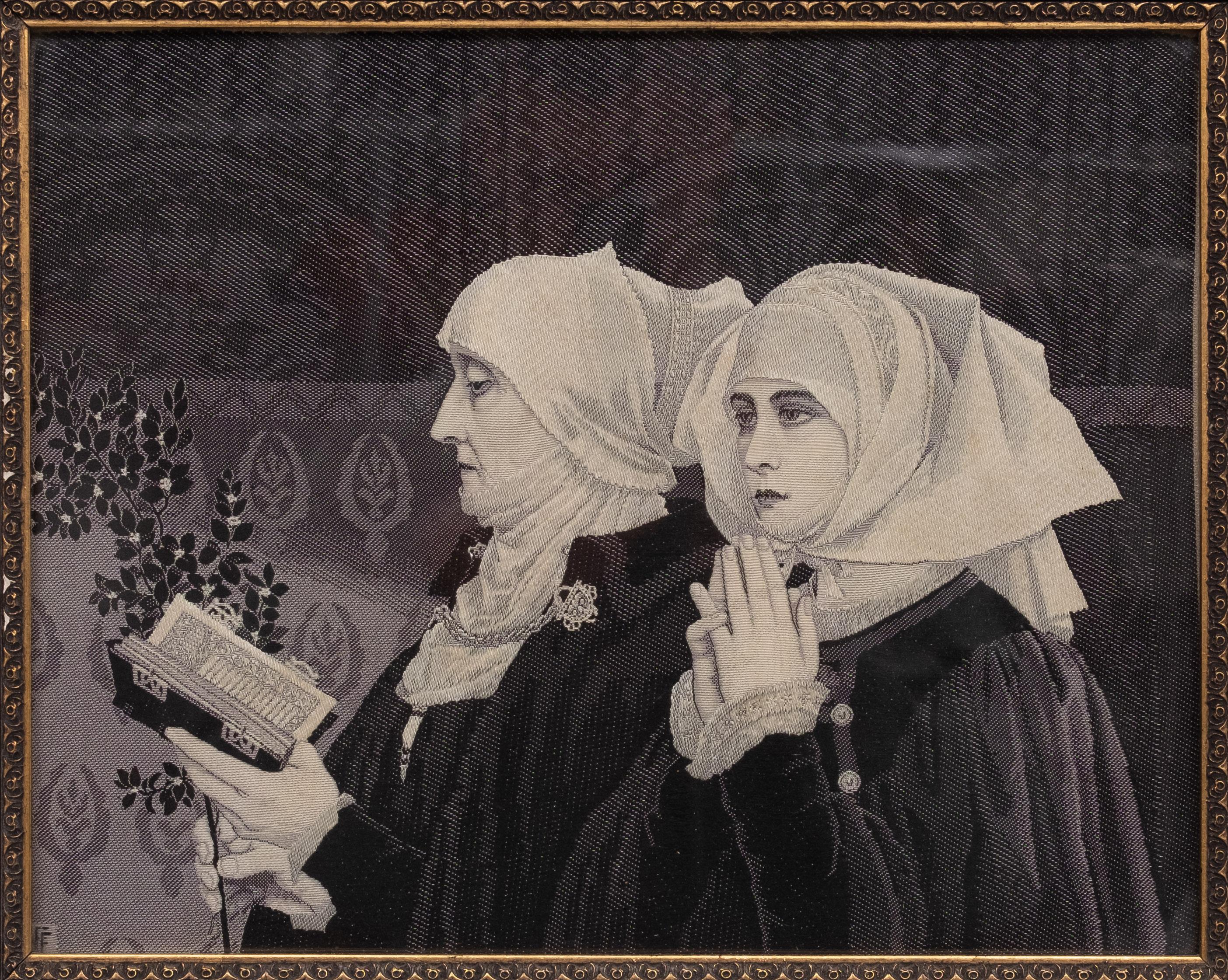 Antique  French Woven Silk  Neyret Frerer Stevengraph - THE PALM SUNDAY . In Good Condition For Sale In Den Haag, NL