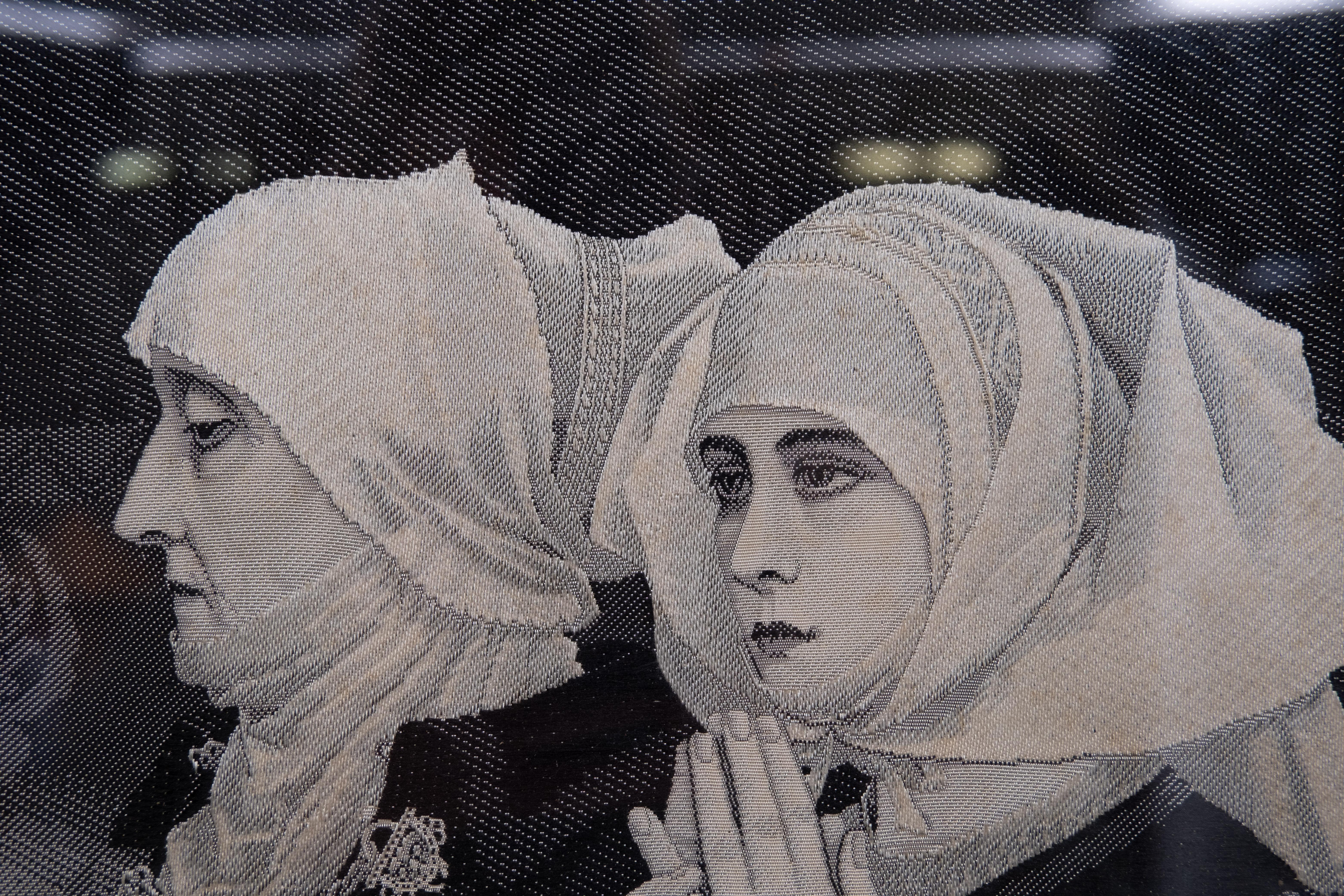 Early 20th Century Antique  French Woven Silk  Neyret Frerer Stevengraph - THE PALM SUNDAY . For Sale