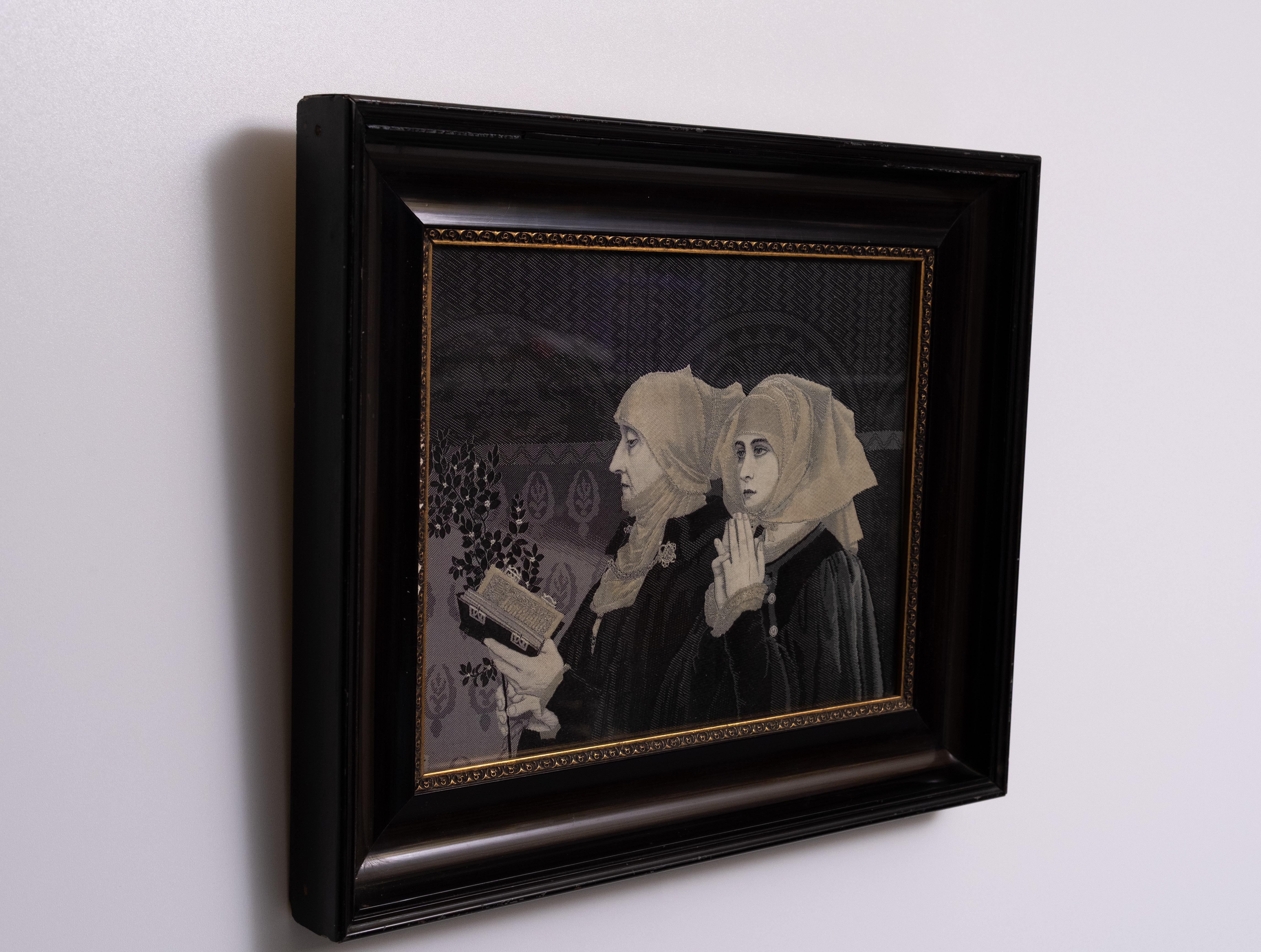 Antique  French Woven Silk  Neyret Frerer Stevengraph - THE PALM SUNDAY . For Sale 1