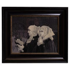 Antique  French Woven Silk  Neyret Frerer Stevengraph - THE PALM SUNDAY .
