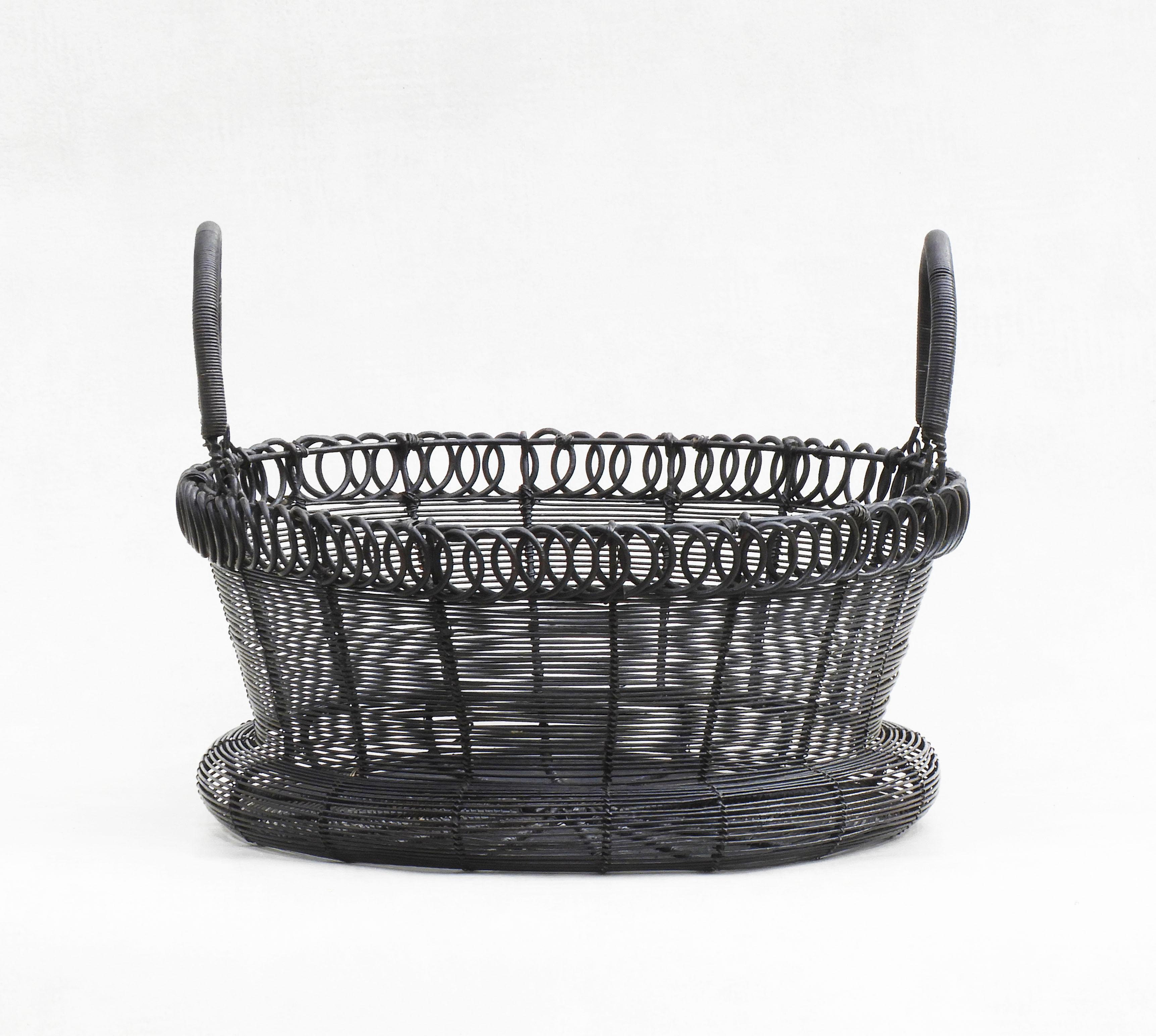Antique French Cesta de alambre tejida, circa 1900 en Bueno estado para la venta en Trensacq, FR