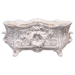 Antique French Wreath Cast Iron Jardiniere Planter circa 1920