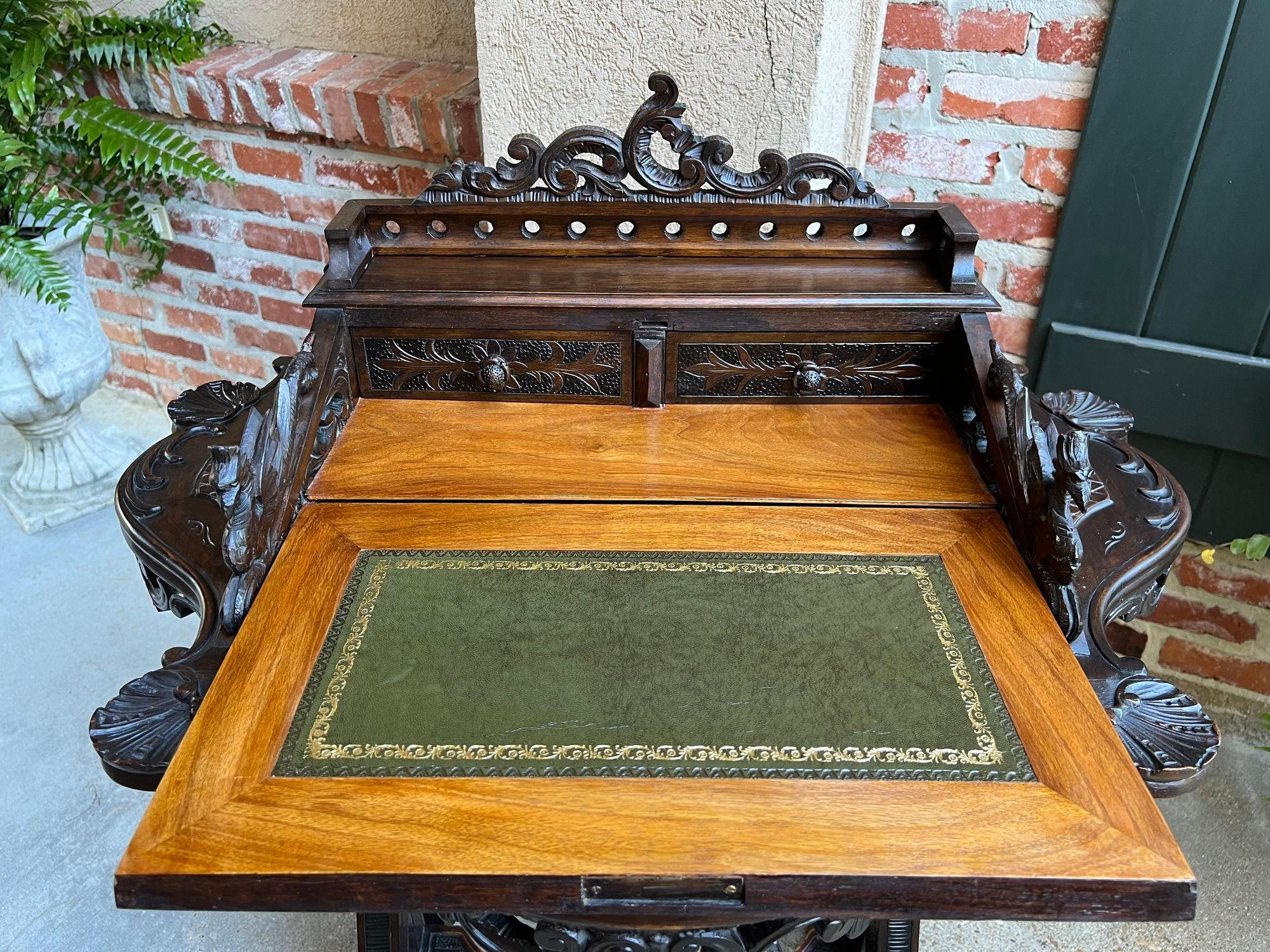 Antiker französischer Schreibtisch-Sekretär Louis XV.-Sekretär aus geschnitzter Eiche, Renaissance um 1890 im Angebot 12