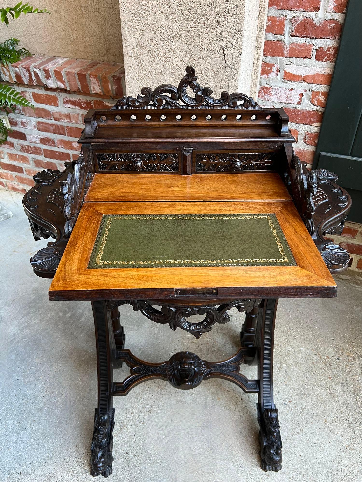 Antiker französischer Schreibtisch-Sekretär Louis XV.-Sekretär aus geschnitzter Eiche, Renaissance um 1890 im Zustand „Hervorragend“ im Angebot in Shreveport, LA