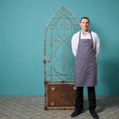 Antique French Wrought Iron Arched Side Gate