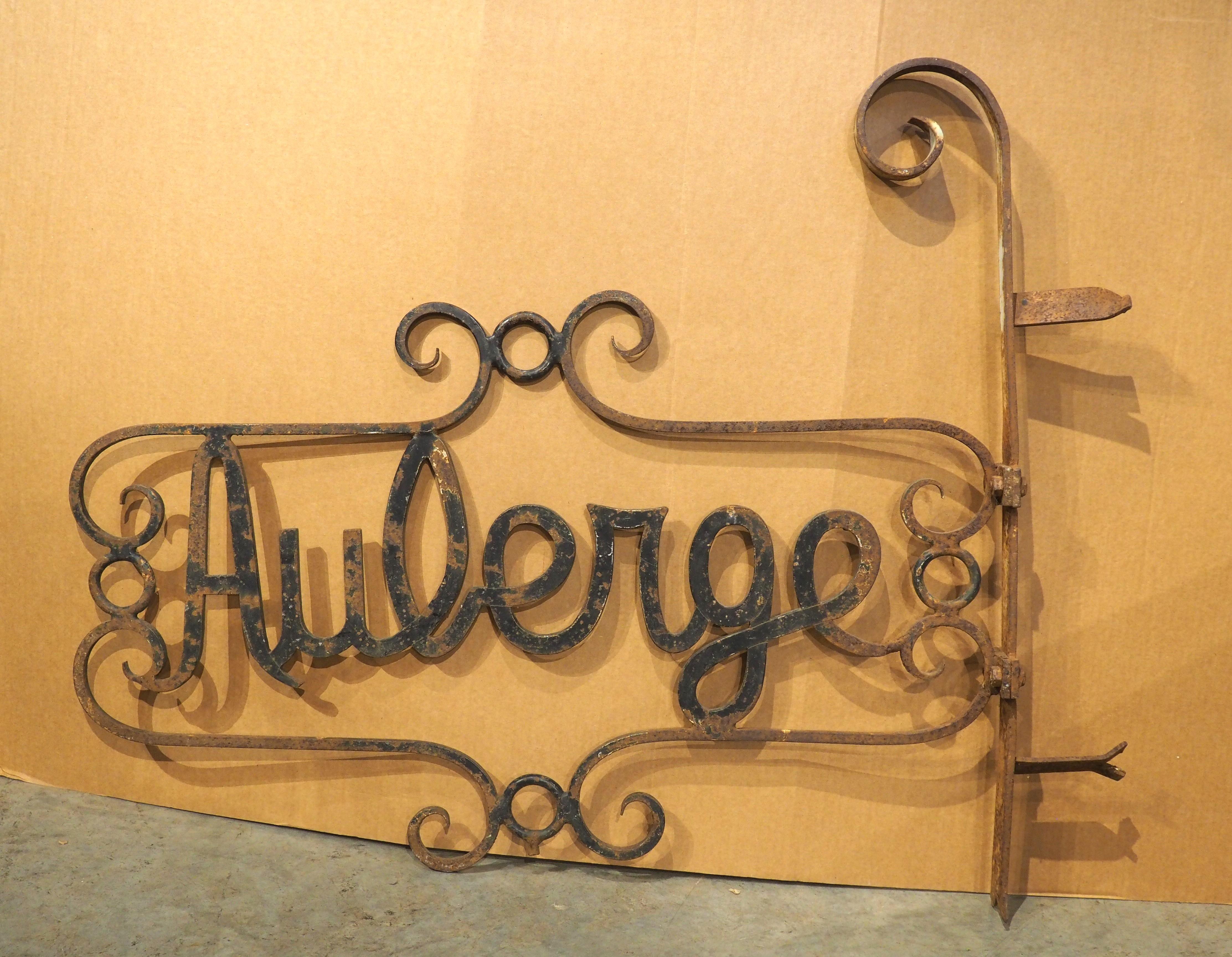 Antique French Wrought Iron Auberge Sign 8