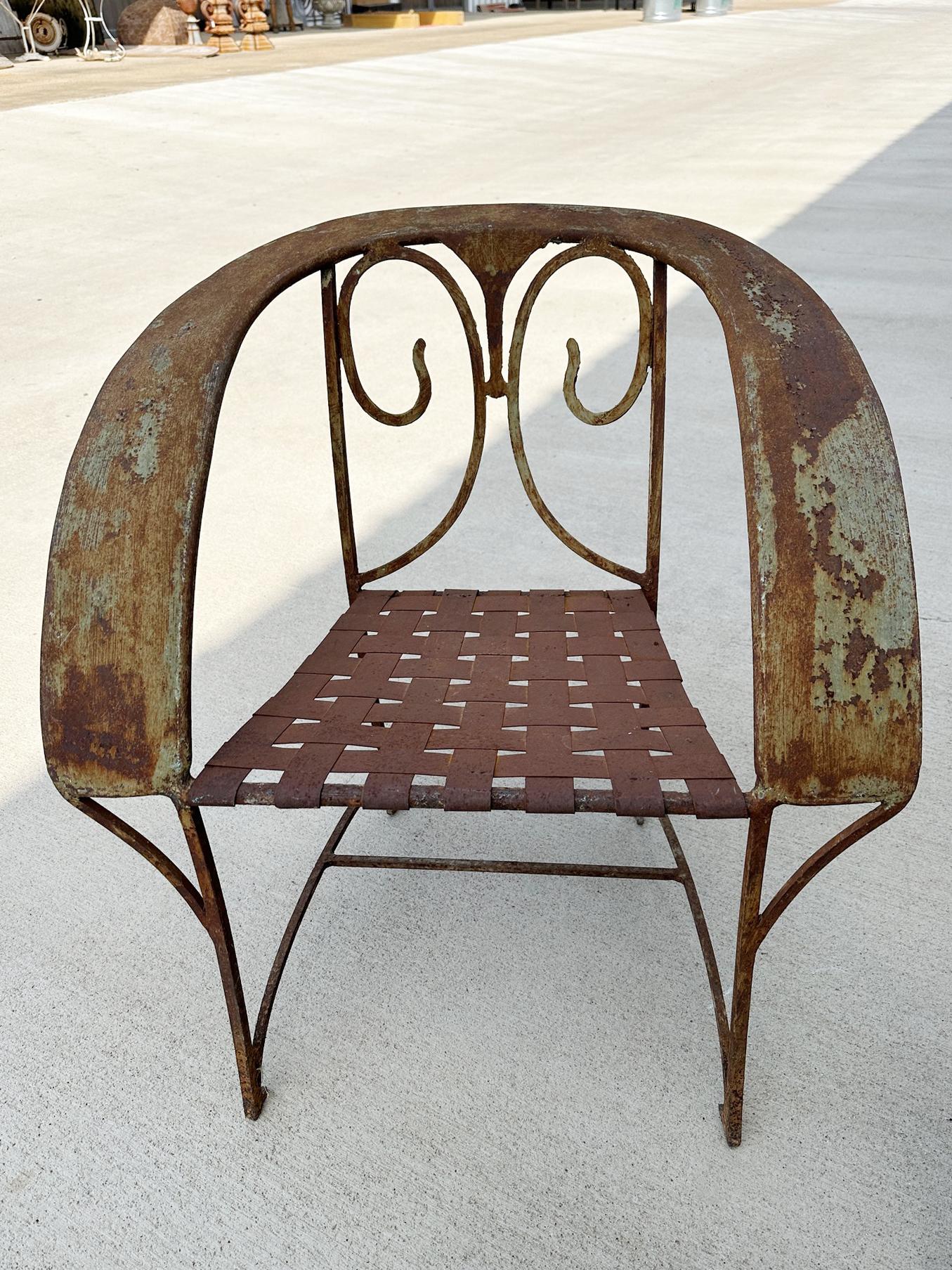 Français ancien  Paire de chaises en fer forgé d'origine en vente 5