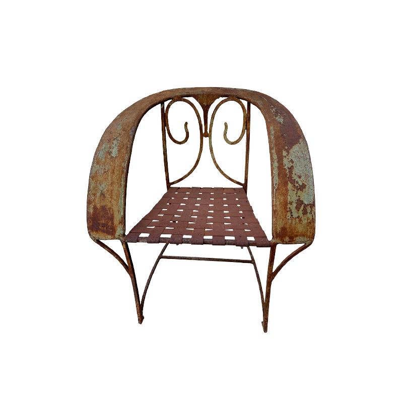 XIXe siècle Français ancien  Paire de chaises en fer forgé d'origine en vente