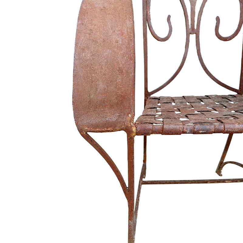 Français ancien  Paire de chaises en fer forgé d'origine en vente 2