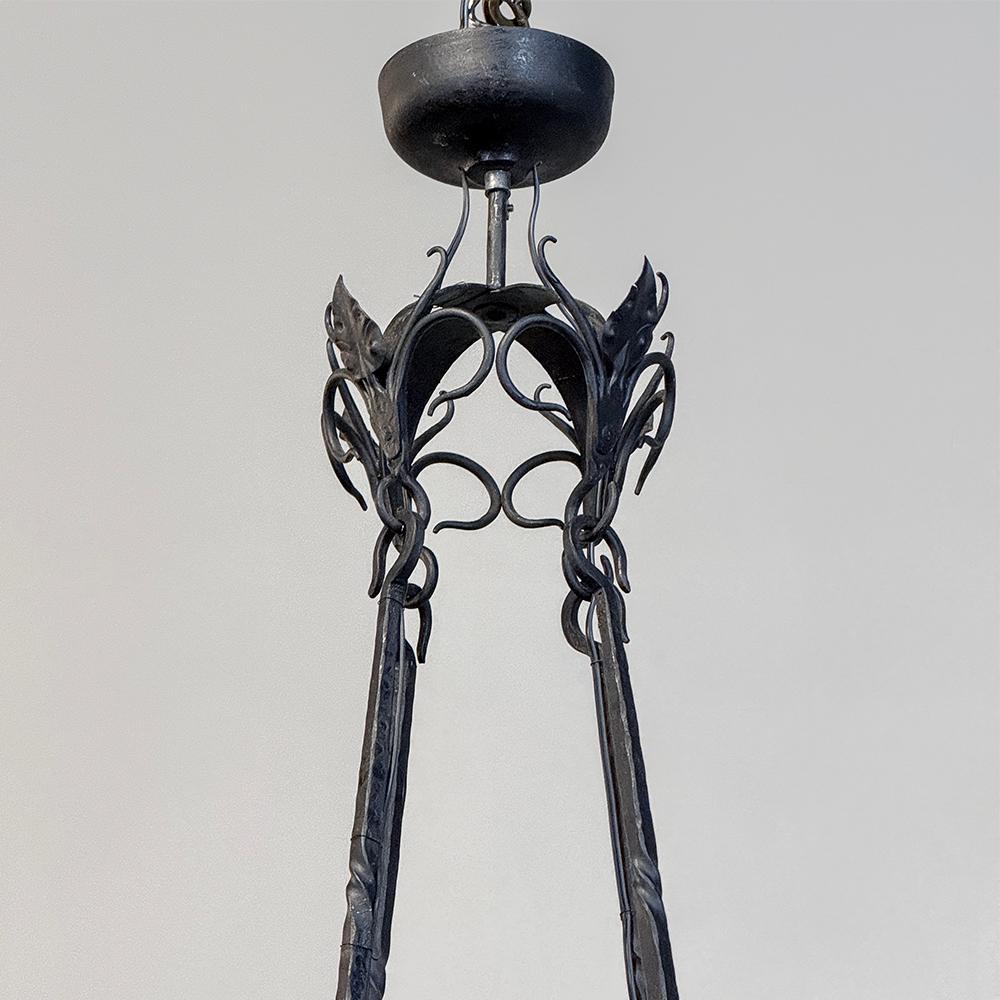 Antique French Wrought Iron Chandelier 6