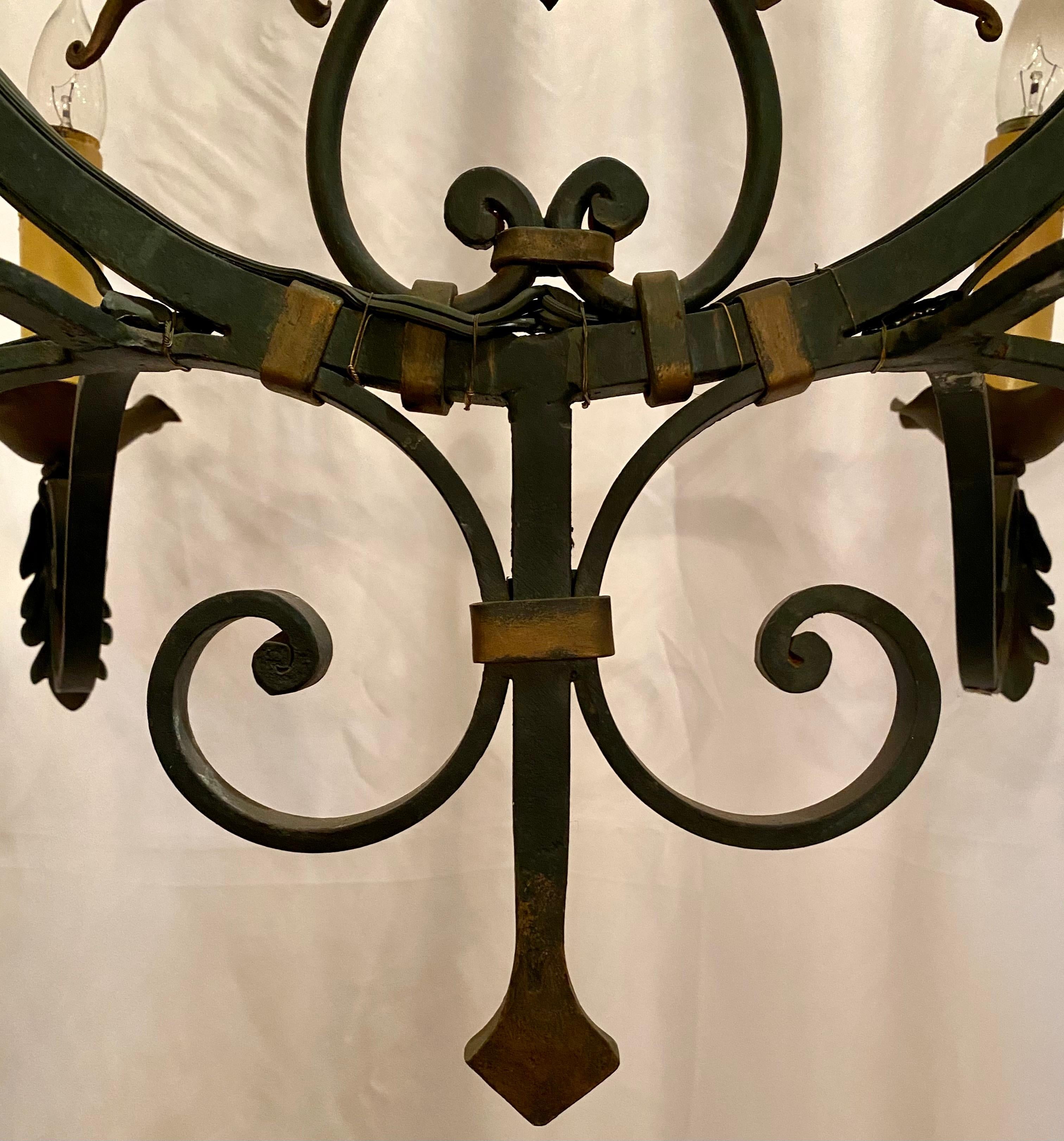 Antique French Wrought Iron Chandelier In Good Condition For Sale In New Orleans, LA