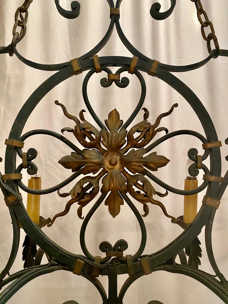Antique French Wrought Iron Chandelier For Sale at 1stDibs