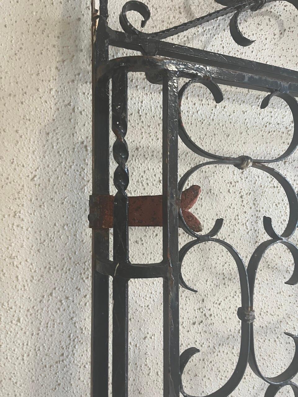 Antique French Wrought Iron Entry Gate. 19th Century bought in France, no key included