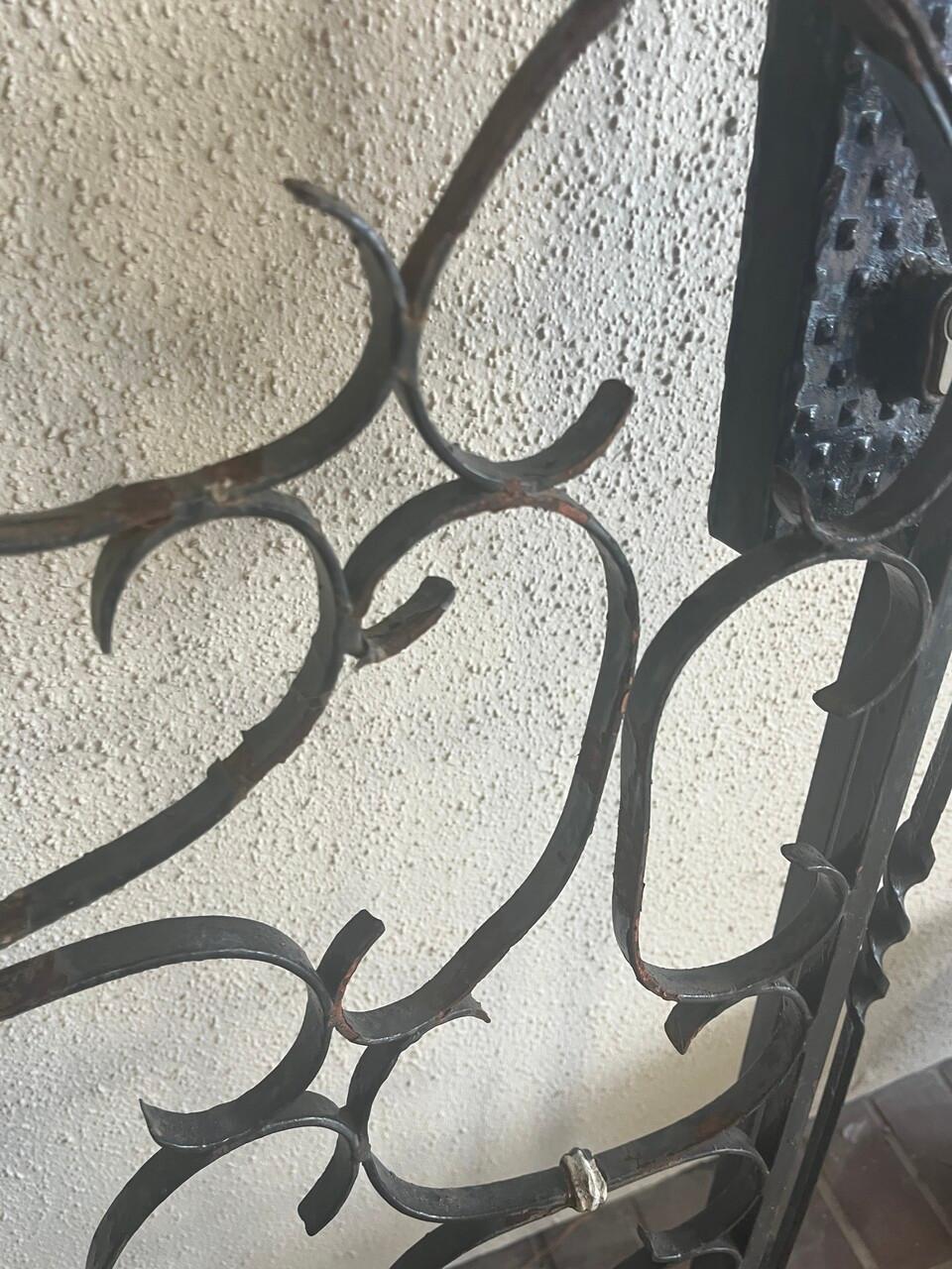 19th Century Antique French Wrought Iron Entry Gate For Sale