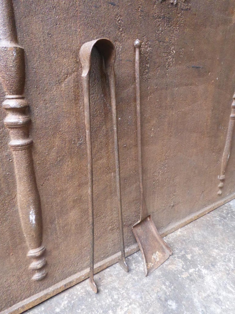 Antique French Wrought Iron Fireplace Tools or Fire Tools, 18th Century ...